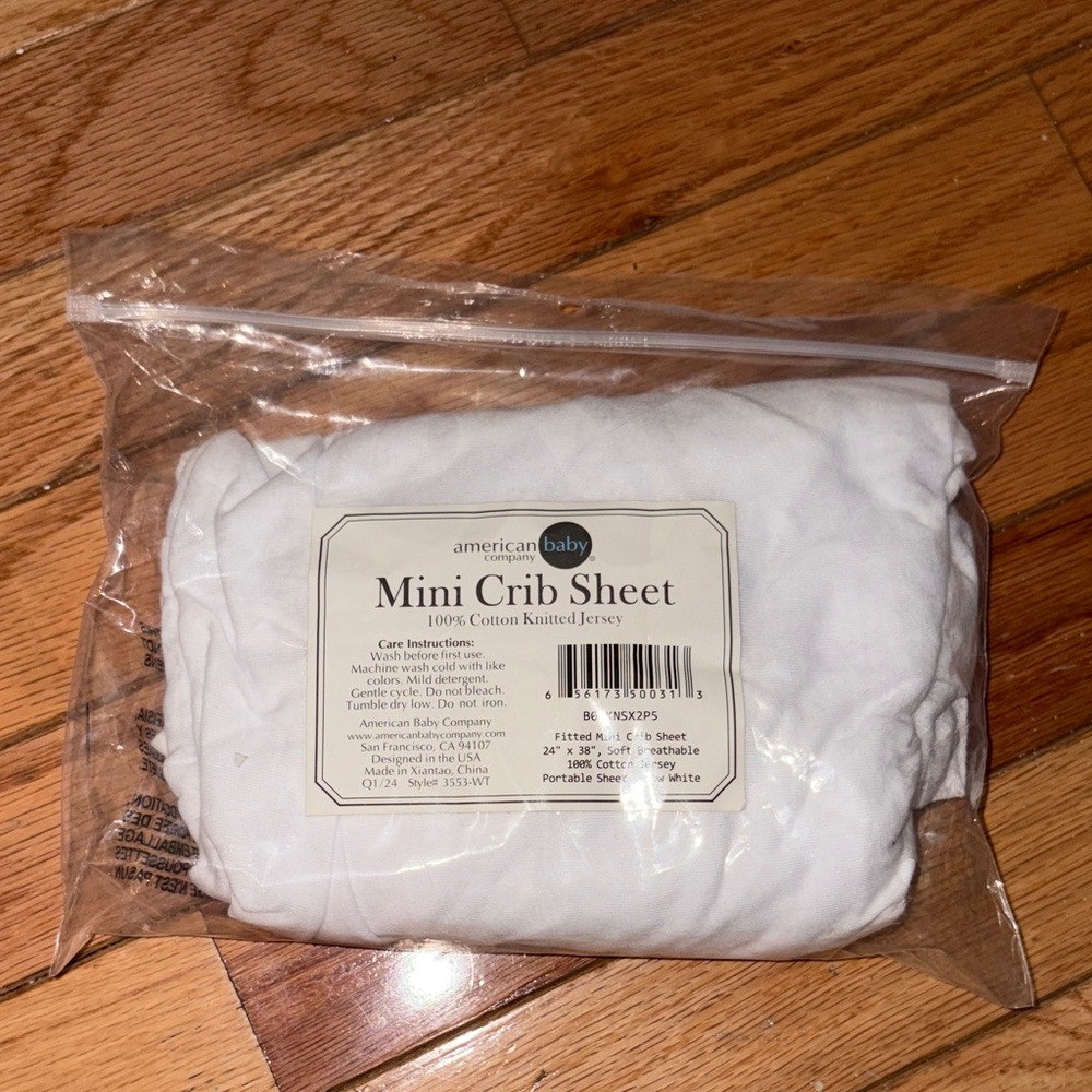 White Mini Crib Sheet